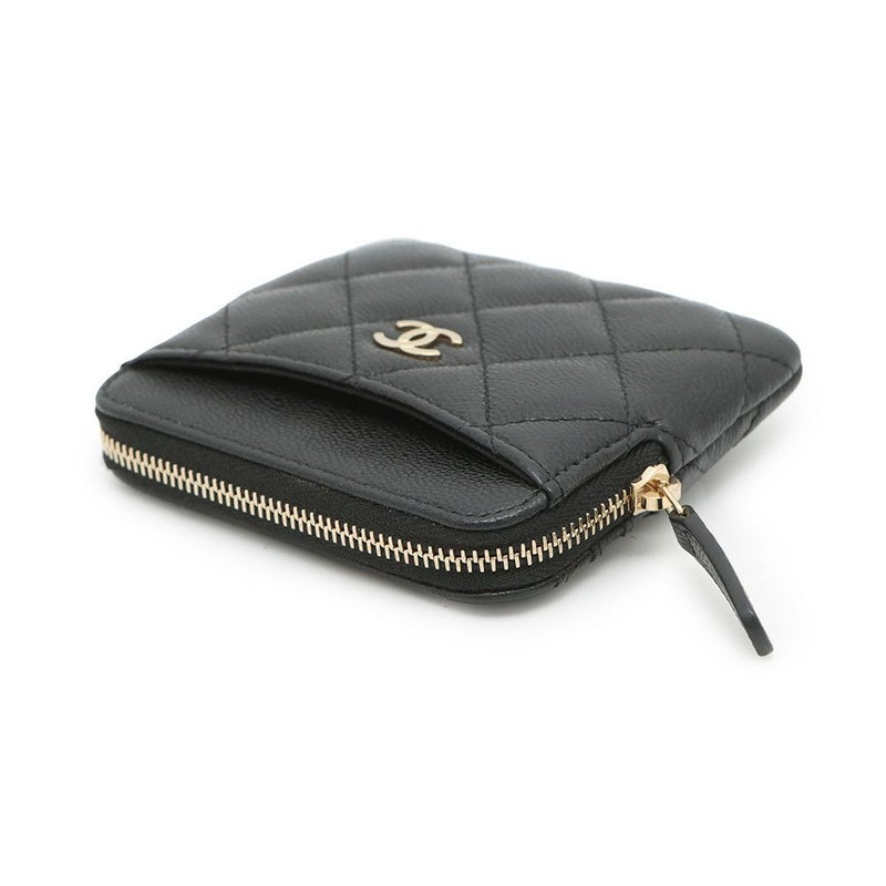 シャネル コインケース マトラッセ ココマーク コーラルレッド キャビアスキン AP2061 CHANEL 財布 小銭入れ 黒