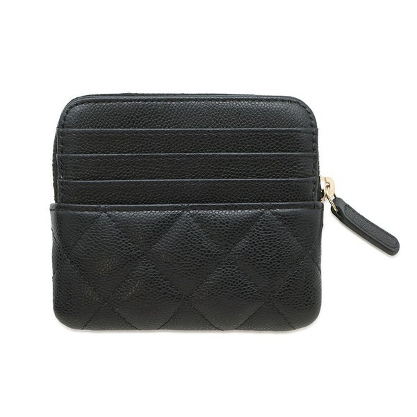 シャネル コインケース マトラッセ ココマーク コーラルレッド キャビアスキン AP2061 CHANEL 財布 小銭入れ 黒