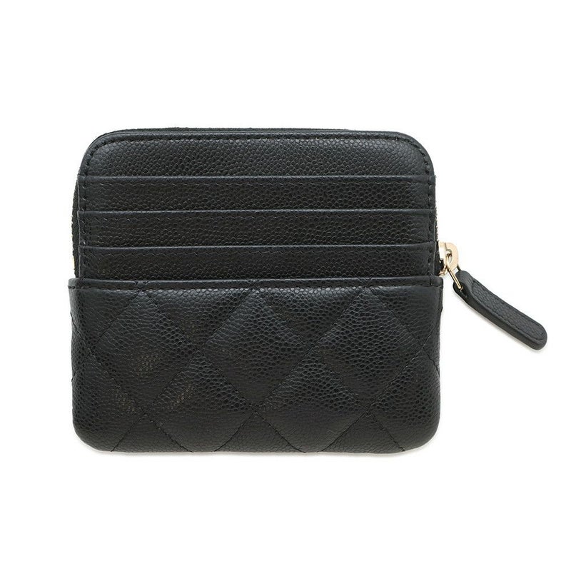 シャネル コインケース マトラッセ ココマーク コーラルレッド キャビアスキン AP2061 CHANEL 財布 小銭入れ 黒