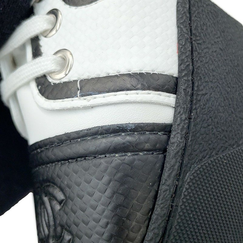 シャネル スニーカー ココマーク メッシュ ファブリック レザー レディースサイズ37C CHANEL 靴 シューズ 白 黒
