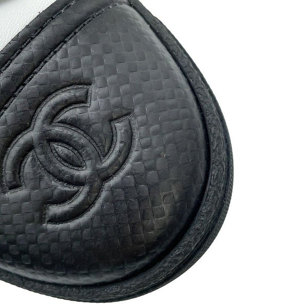 シャネル スニーカー ココマーク メッシュ ファブリック レザー レディースサイズ37C CHANEL 靴 シューズ 白 黒