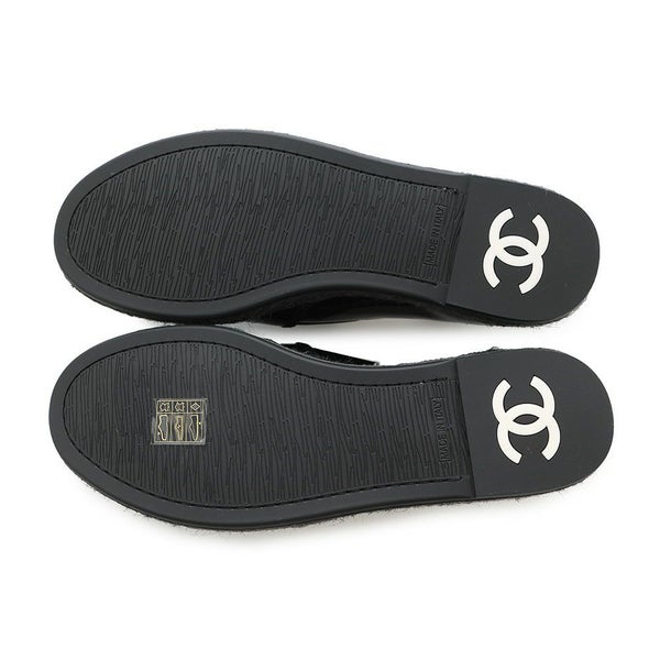 シャネル スリッポン ココマーク エスパドリーユ エナメル レディースサイズ37C G31874 CHANEL 靴 黒