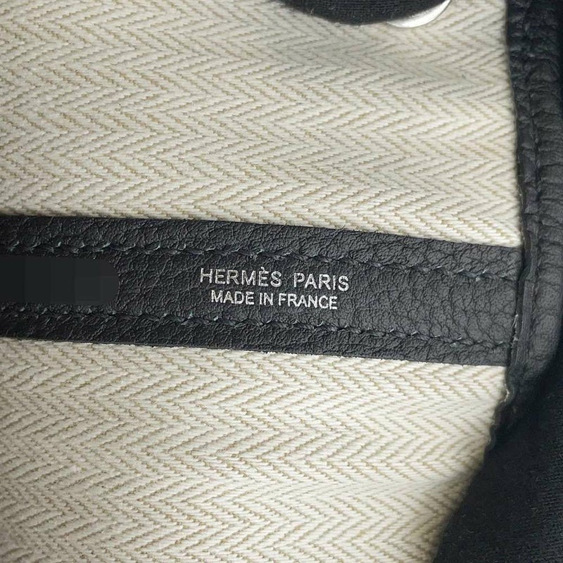 エルメス トートバッグ ガーデンパーティPM ブラック/シルバー金具 ネゴンダ W刻印 HERMES 黒