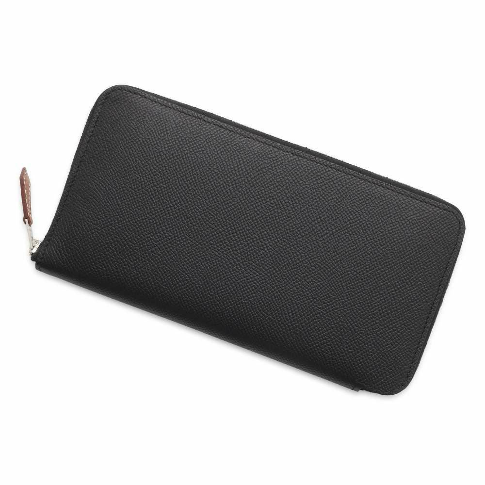 エルメス 長財布 アザップロング シルクイン ブラック/シルバー金具