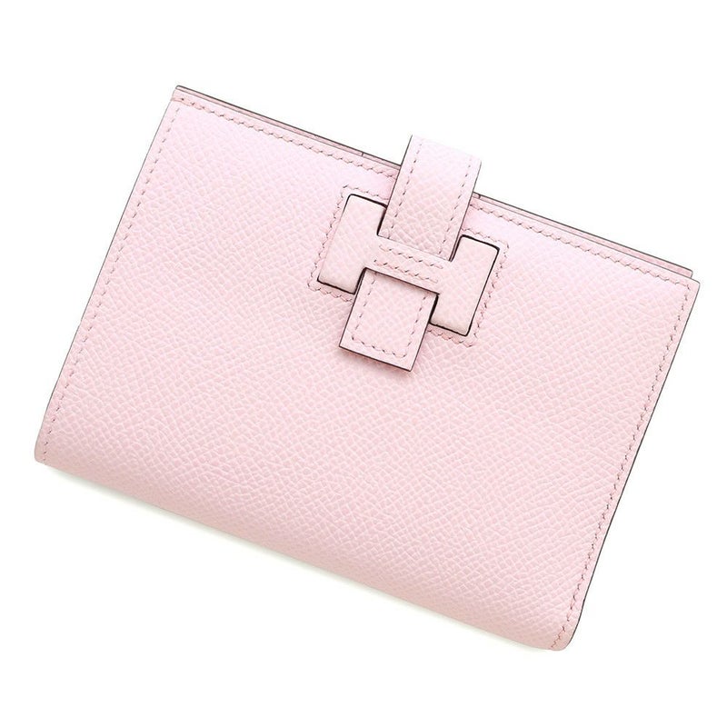 エルメス 二つ折り財布 Hパッサン コンパクト ローズダーリン/シルバー金具 エプソン W刻印 財布