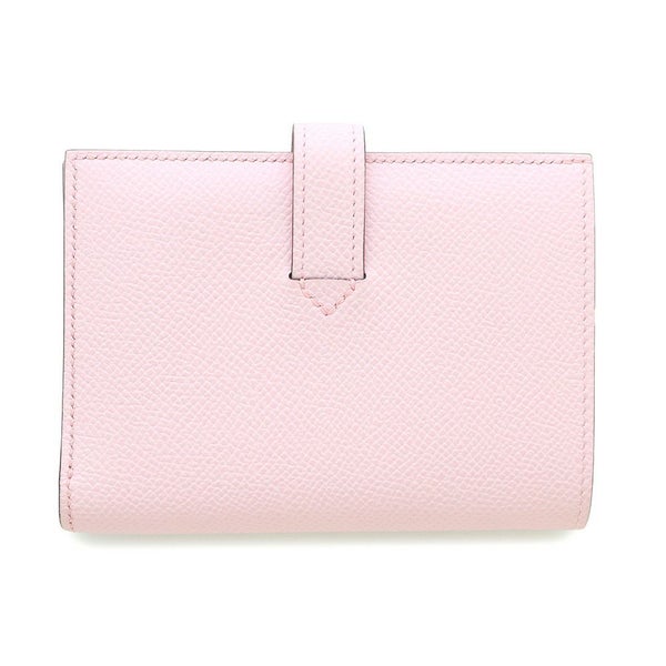 エルメス 二つ折り財布 Hパッサン コンパクト ローズダーリン/シルバー金具 エプソン W刻印 財布