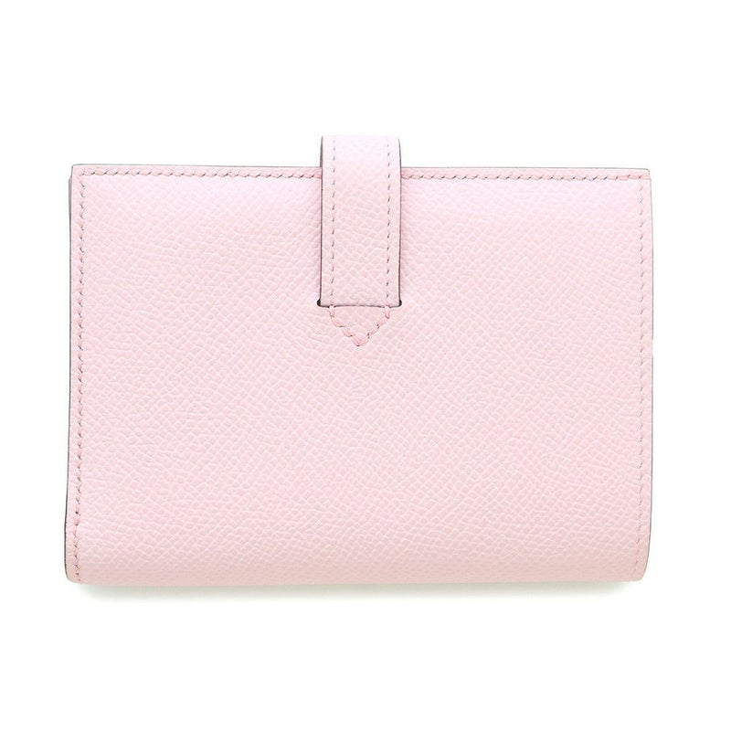 エルメス 二つ折り財布 Hパッサン コンパクト ローズダーリン/シルバー金具 エプソン W刻印 財布