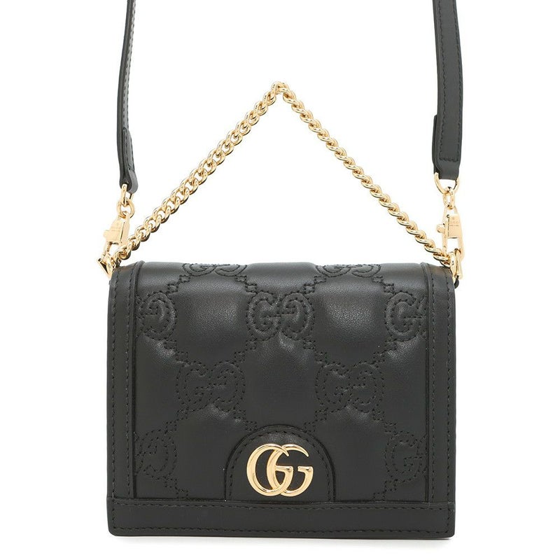 グッチ ショルダーバッグ ミニ GGマトラッセ レザー 723777 GUCCI ポシェット 黒 アウトレット品