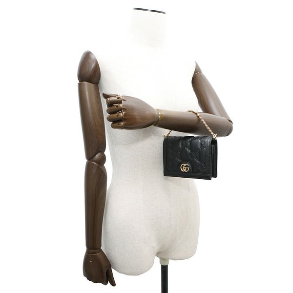 グッチ ショルダーバッグ ミニ GGマトラッセ レザー 723777 GUCCI ポシェット 黒 アウトレット品