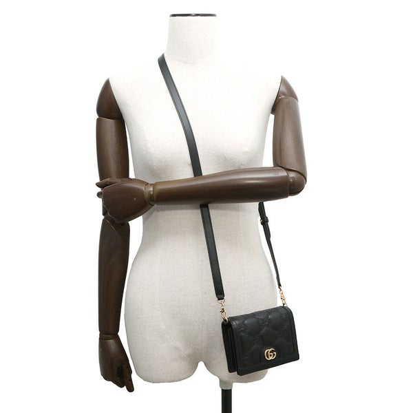 グッチ ショルダーバッグ ミニ GGマトラッセ レザー 723777 GUCCI ポシェット 黒 アウトレット品