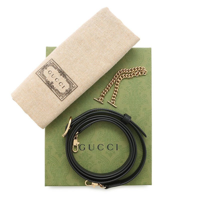 グッチ ショルダーバッグ ミニ GGマトラッセ レザー 723777 GUCCI ポシェット 黒 アウトレット品