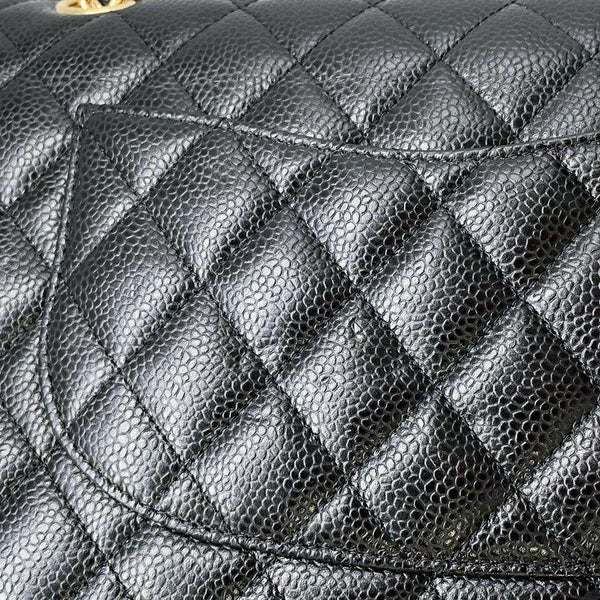 シャネル チェーンショルダーバッグ マトラッセ25 ココマーク キャビアスキン ダブルチェーン A01112 CHANEL 黒