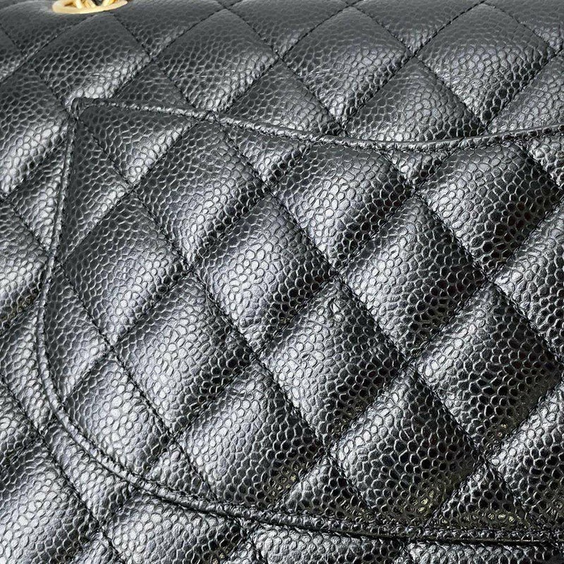 シャネル チェーンショルダーバッグ マトラッセ25 ココマーク キャビアスキン ダブルチェーン A01112 CHANEL 黒