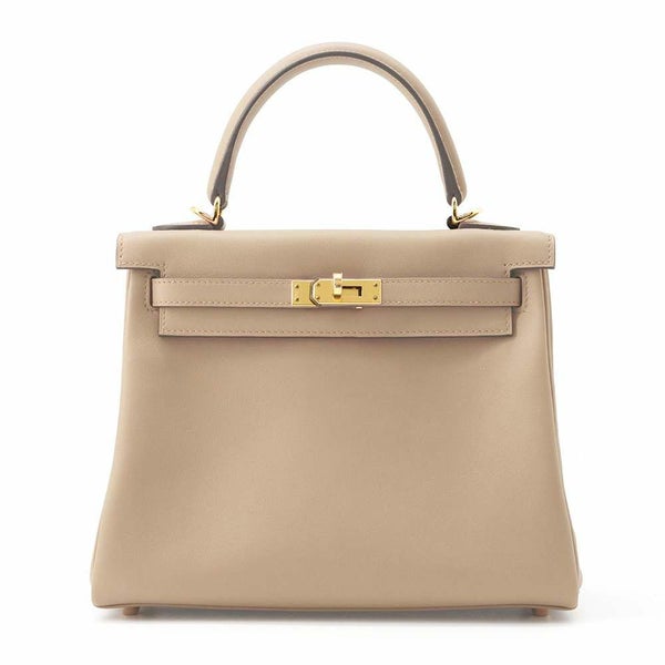 エルメス ハンドバッグ ケリー25 内縫い ベージュマルファ/ゴールド金具 スイフト W刻印 2way