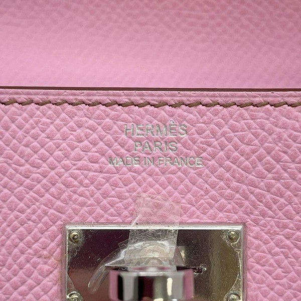 エルメス 長財布 ケリーウォレット ロング ピンク/シルバー金具 ヴォーエプソン □M刻印 HERMES 財布