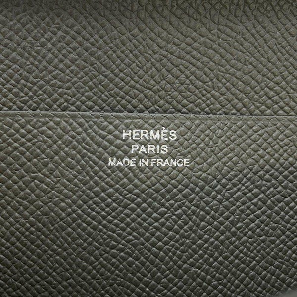 エルメス 長財布 ベアンスフレ ヴェールグリス/シルバー金具 ヴォーエプソン B刻印 HERMES 財布