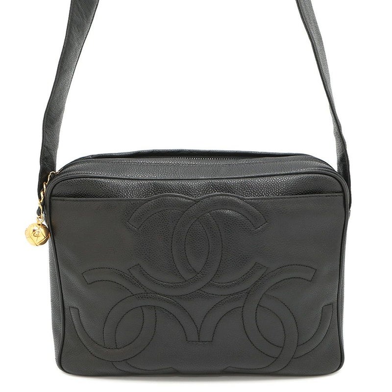 シャネル ショルダーバッグ トリプルココ キャビアスキン CHANEL 黒