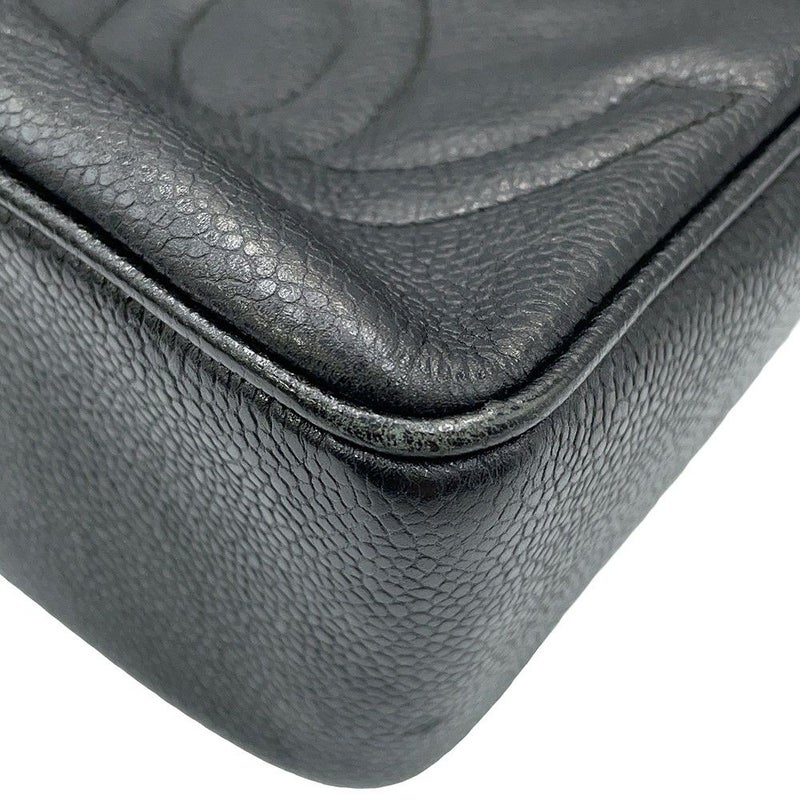 シャネル ショルダーバッグ トリプルココ キャビアスキン CHANEL 黒