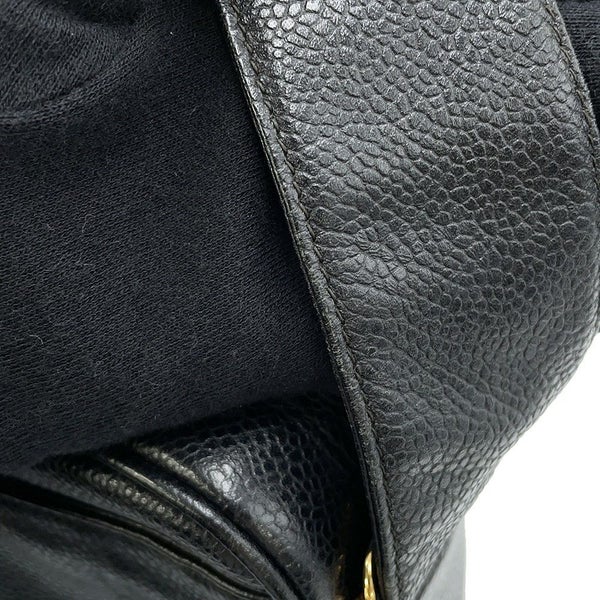 シャネル ショルダーバッグ トリプルココ キャビアスキン CHANEL 黒