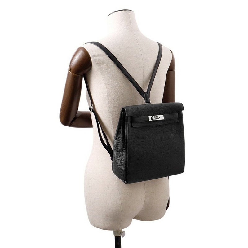 エルメス リュック ケリーアドPM ブラック/シルバー金具 トゴ Y刻印 HERMES バッグ 黒