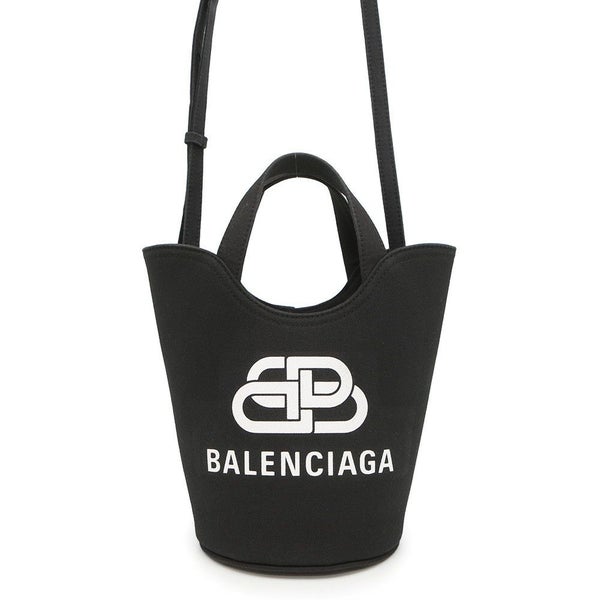 バレンシアガ ハンドバッグ  ウェーブXS キャンバス 619979 BALENCIAGA 2wayショルダーバッグ BBロゴ 黒