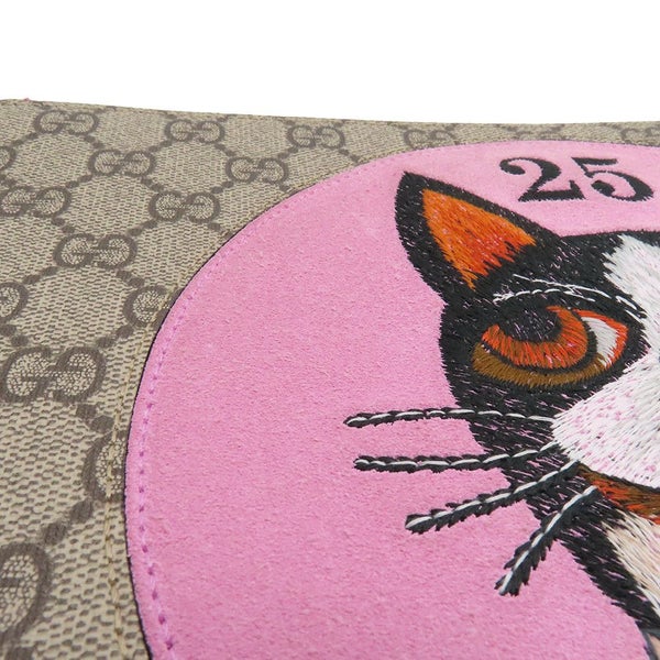 グッチ クラッチバッグ BOSCO ボスコアップリケ GGスプリーム/スエード/レザー 506280 GUCCI バッグ 刺繍 犬
