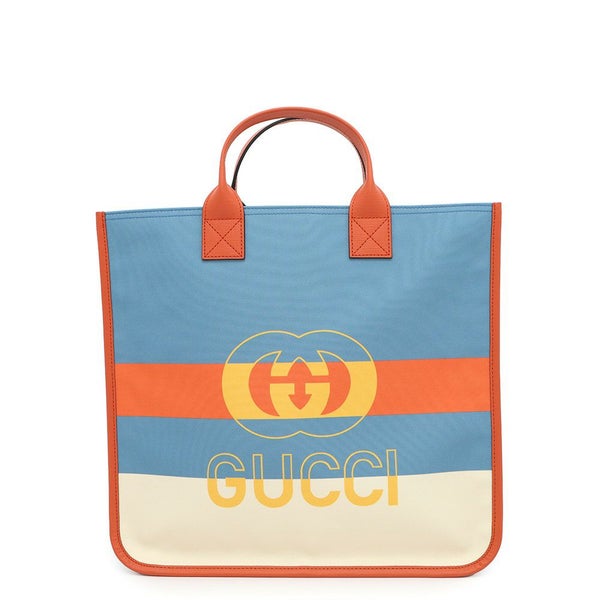 グッチ トートバッグ インターロッキングG ナイロン/レザー 550763 GUCCI バッグ ストライプ マルチカラー