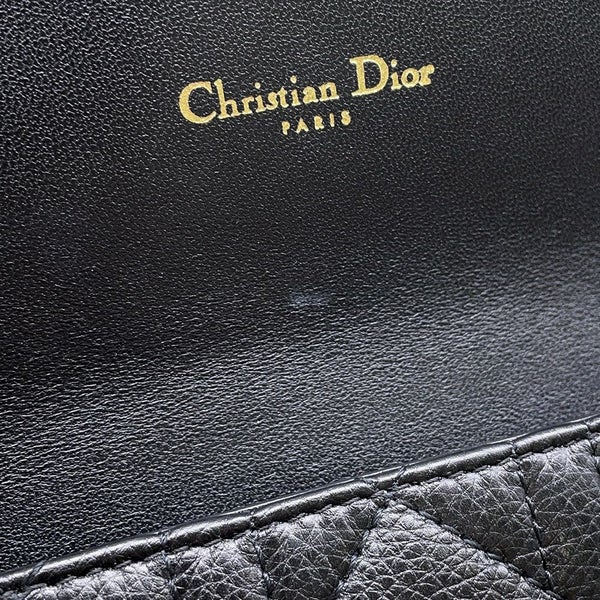 クリスチャン・ディオール チェーンベルトウォレット カロ カナージュ カーフスキン Christian Dior ボディバッグ 黒