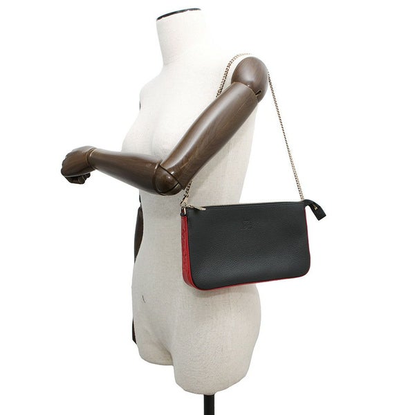 クリスチャン・ルブタン チェーンショルダーバッグ LOUBILA ルビラ カーフレザー 1225230 Christian Louboutin 黒