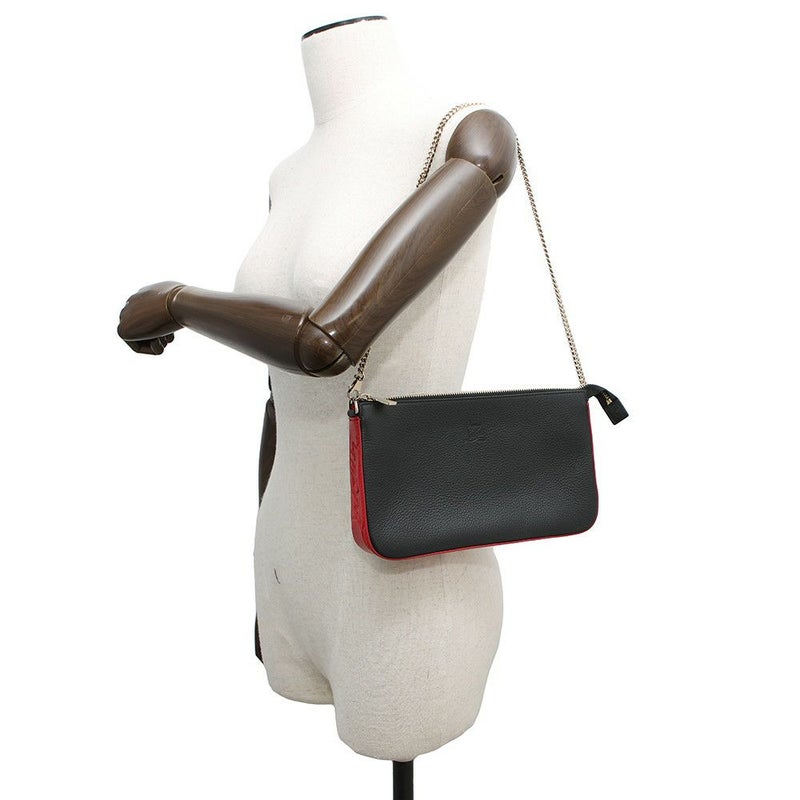 クリスチャン・ルブタン チェーンショルダーバッグ LOUBILA ルビラ カーフレザー 1225230 Christian Louboutin 黒