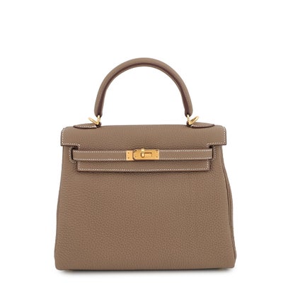 Hermès Kelly 25 Etoupe Togo Gold