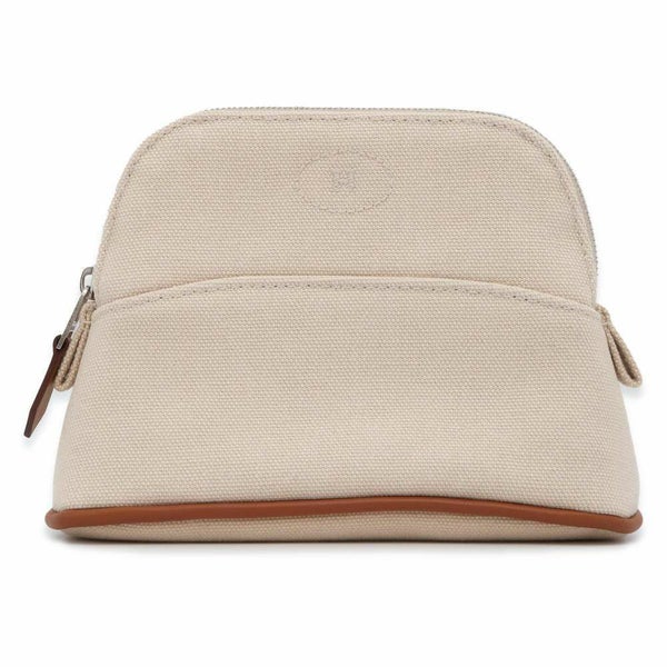 エルメス ポーチ ボリードポーチ ミニミニ ナチュラル/シルバー金具 コットン HERMES