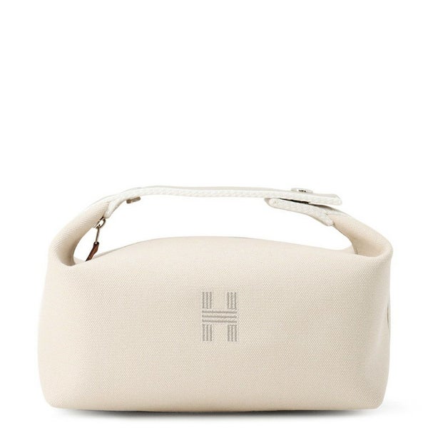 エルメス ポーチ ブリッド・ア・ブラックPM ベージュ/シルバー金具 キャンバス HERMES バッグ 小物入れ