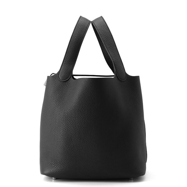 エルメス ハンドバッグ ピコタンロックMM ブラック/シルバー金具 トリヨンクレマンス K刻印 黒