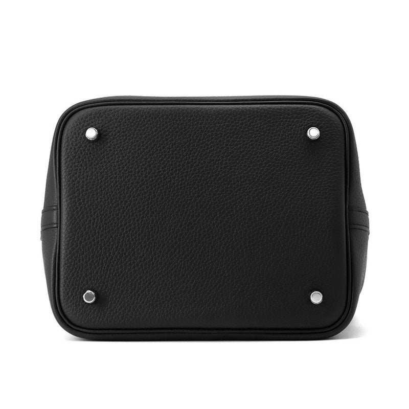 エルメス ハンドバッグ ピコタンロックMM ブラック/シルバー金具 トリヨンクレマンス K刻印 黒