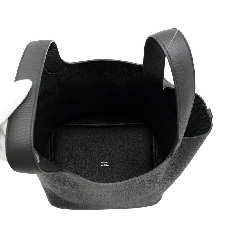 エルメス ハンドバッグ ピコタンロックMM ブラック/シルバー金具 トリヨンクレマンス K刻印 黒