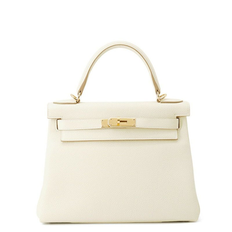 エルメス ハンドバッグ ケリー28 内縫い クレ/ゴールド金具 トゴ B刻印 2wayショルダー