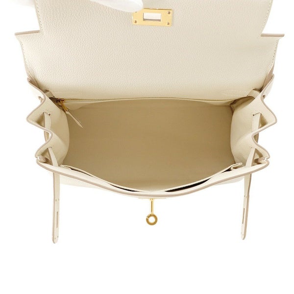 エルメス ハンドバッグ ケリー28 内縫い クレ/ゴールド金具 トゴ B刻印 2wayショルダー