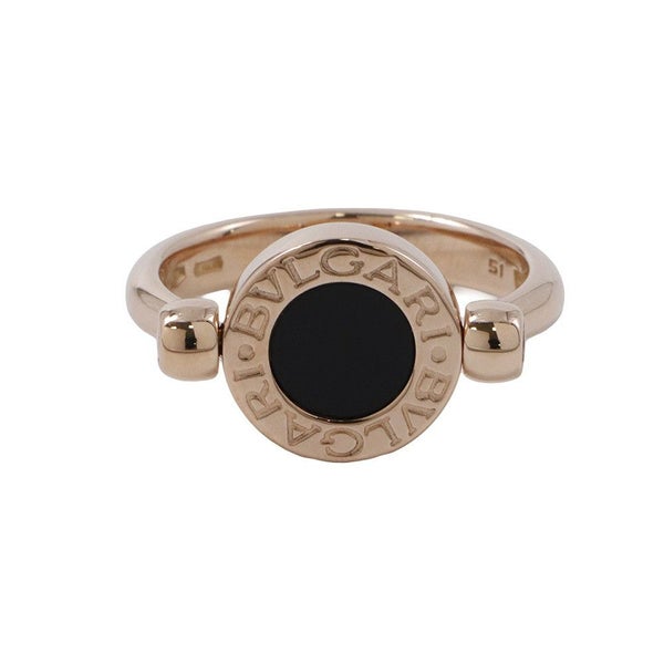 ブルガリ リング ブルガリ・ブルガリ フリップリング オニキス マザーオブパール K18PGピンクゴールド サイズ51 347769 BVLGARI 指輪