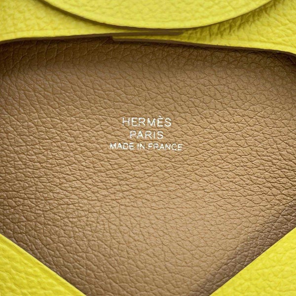 エルメス コインケース バスティア ヴェルソ ライム/チャイ エバーカラー U刻印 HERMES 財布