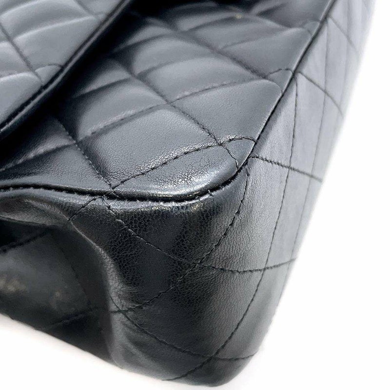 シャネル チェーンショルダーバッグ マトラッセ25 ココマーク ラムスキン ダブルチェーン A01112 CHANEL 黒