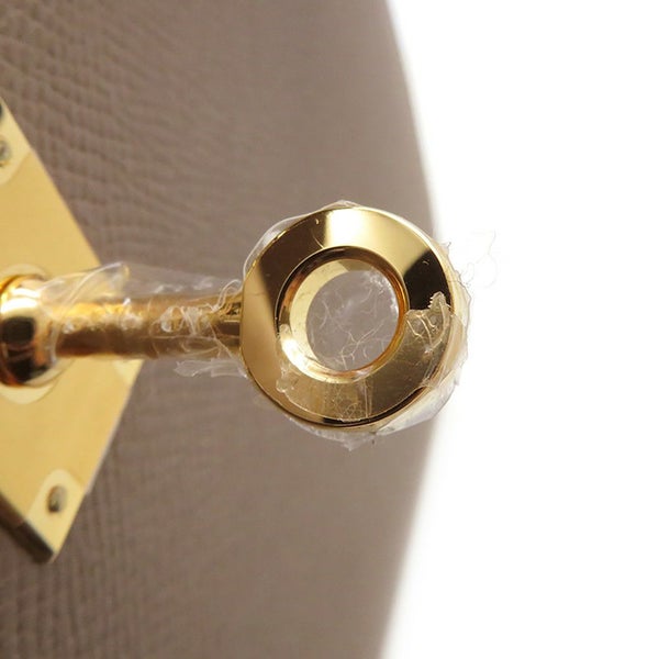 エルメス ハンドバッグ ケリー25 外縫い エトゥープ/シルバー金具 エプソン K刻印 HERMES Kelly 2wayバッグ