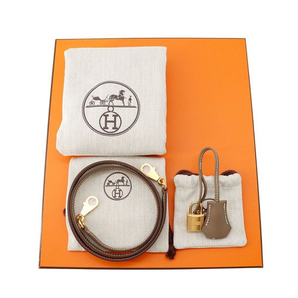 エルメス ハンドバッグ ケリー25 外縫い エトゥープ/シルバー金具 エプソン K刻印 HERMES Kelly 2wayバッグ