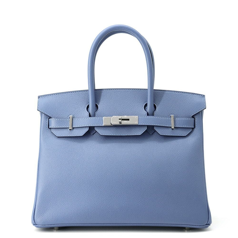 エルメス バーキン30 アズール/シルバー金具 エプソン D刻印 HERMES