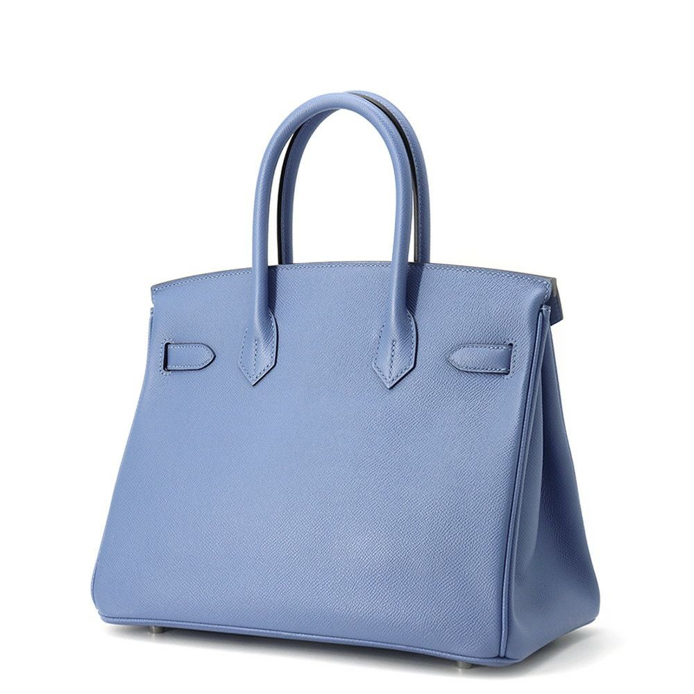 エルメス バーキン30 アズール/シルバー金具 エプソン D刻印 HERMES