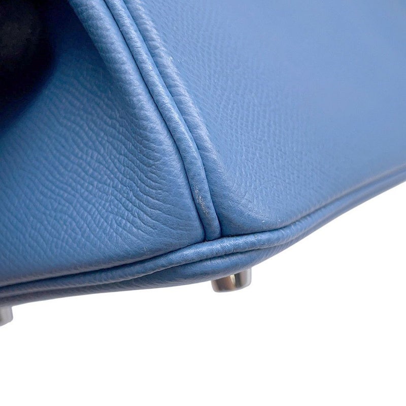 エルメス バーキン30 アズール/シルバー金具 エプソン D刻印 HERMES Birkin ハンドバッグ