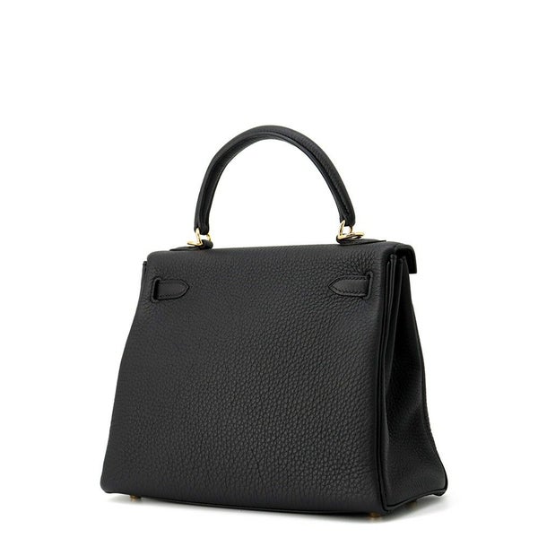 エルメス ハンドバッグ ケリー25 内縫い ブラック/ゴールド金具 トゴ W刻印 2wayショルダー 黒