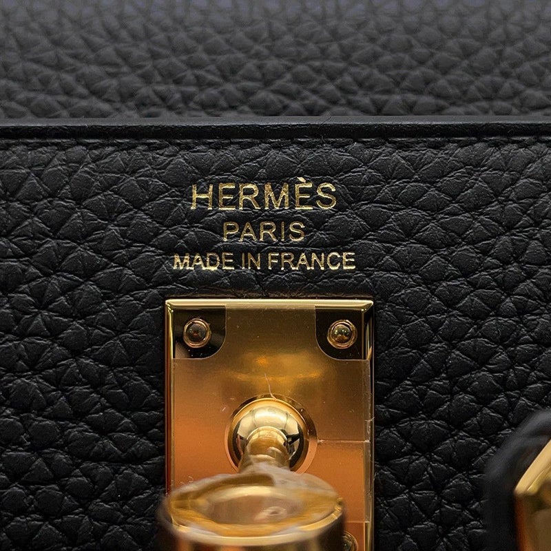エルメス ハンドバッグ ケリー25 内縫い ブラック/ゴールド金具 トゴ W刻印 2wayショルダー 黒