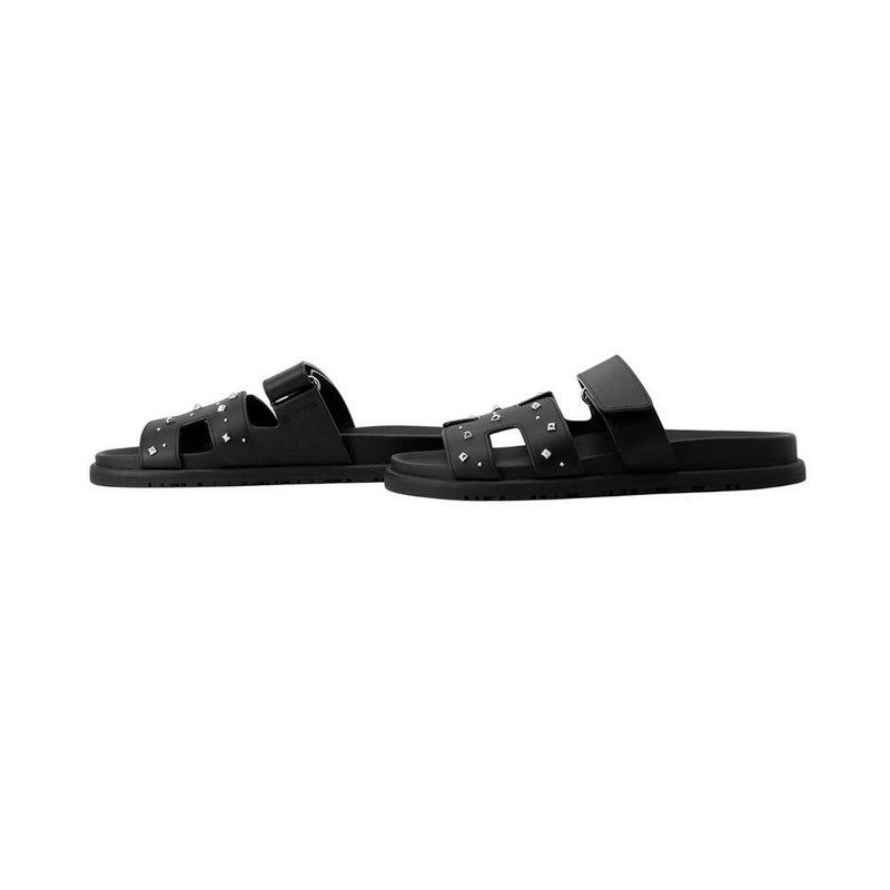 エルメス サンダル シプレ レザー スタッズ レディースサイズ37 HERMES 靴 黒