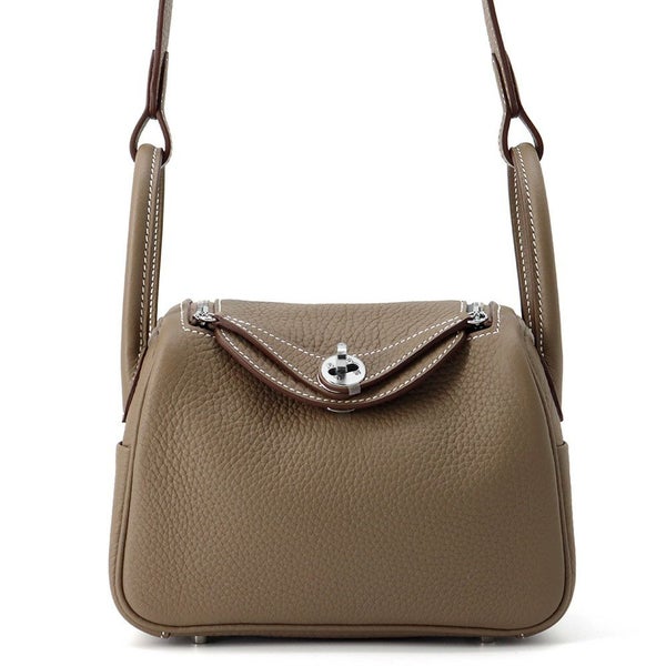 エルメス リンディ ミニ エトゥープ/シルバー金具 トリヨンクレマンス K刻印 2wayショルダー